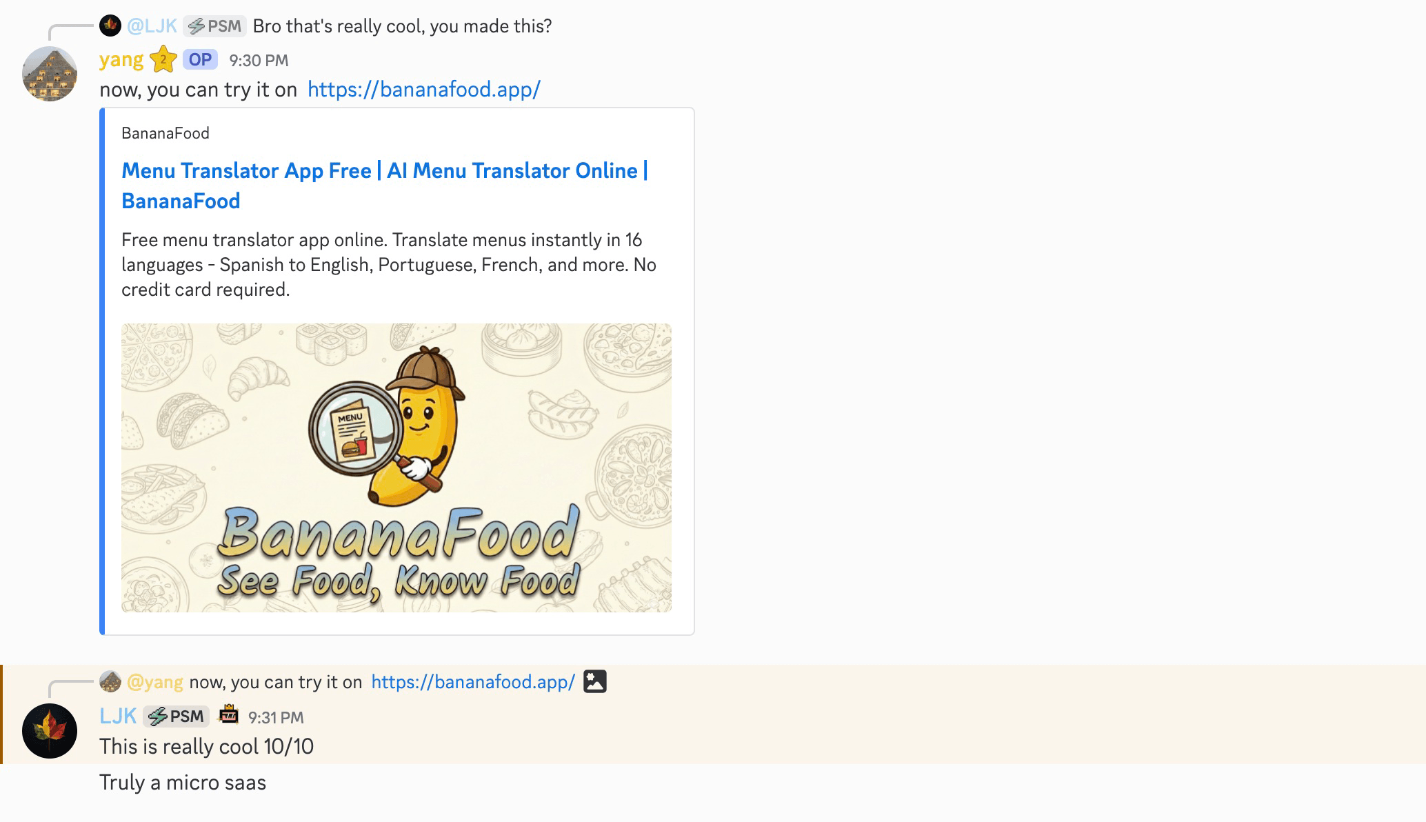 Food recognition example